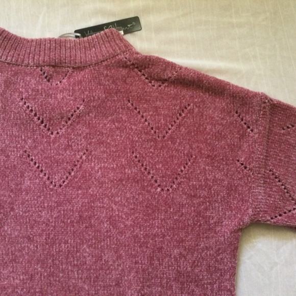 Velvet Heart Pink Chenille Pointelle Sweater Size S NWT, Very Soft and C… - Picture 7 of 14